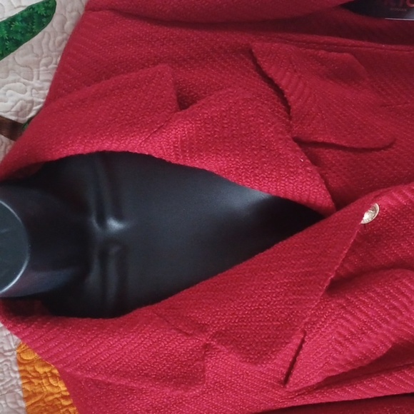 Victor Alfaro Red Wool blend Jacket, Size 16W - Picture 2 of 7